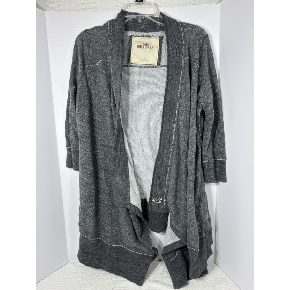 Hollister Women's Gray Open Front Cardigan Size Medium